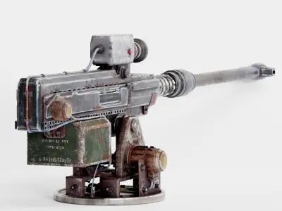 Sniper super rifle turret gun da1 Low-poly 3D model