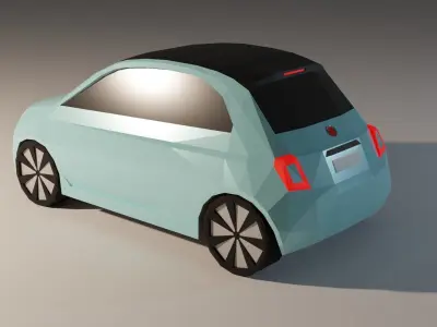 Low Poly Fiat 500 Low-poly 3D model