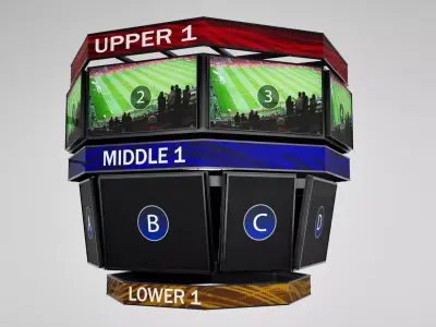 Jumbotron scoreboard sport pack Low-poly 3D model