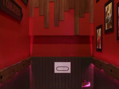 Bathroom with neon sign 3D model