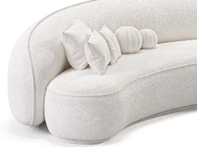 Modern Leather Upholstered Sofa 3D model