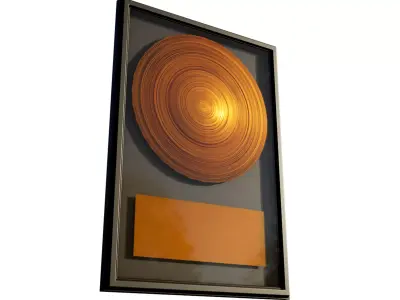 Golden Record Wall Vinyl Low-poly 3D model