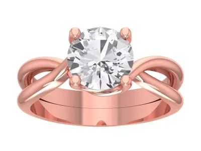 Women Solitaire Engagement Ring 3D print model