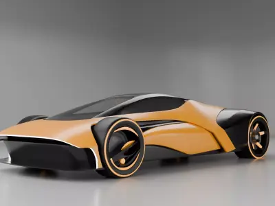 Concept Racing Car 3D Model Low-poly 3D model