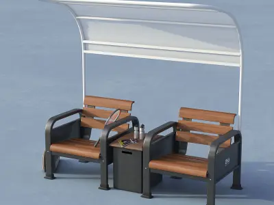 Sport Resting bench Double 2 3D model