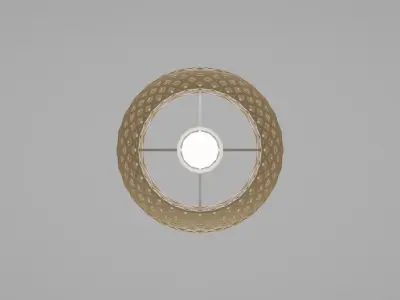 Chandelier pendant light made of rattan Low-poly 3D model