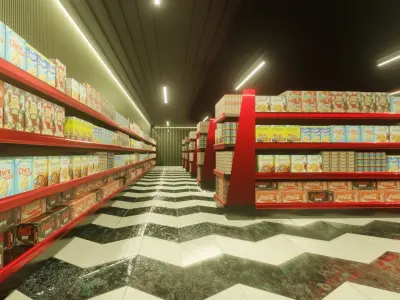 Convenience Store  Free low-poly 3D model