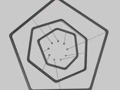 Hexagon Ceiling Light - Sport Light 3D model