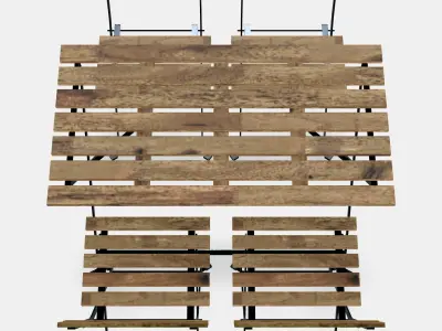 TARNO Table4 chairs outdoor Low-poly 3D model