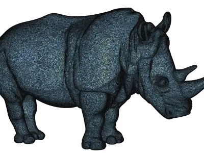 Rhinoceros 3D Printable Model STL OBJ 3D print model