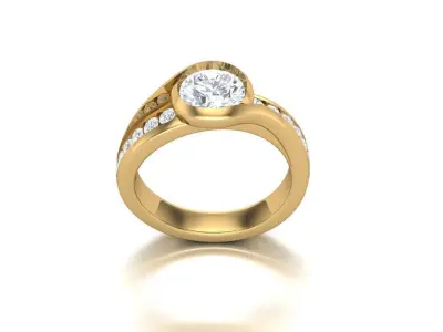 Twisted Bezel Solitaire 3D print model