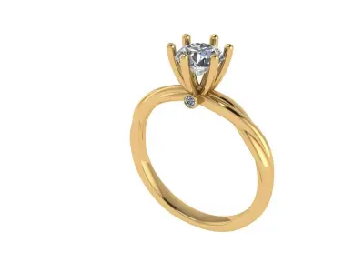 Women diamond engagement ring 3d render 3D print model buy