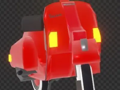 1981 Vespa PX150 Red 3D model