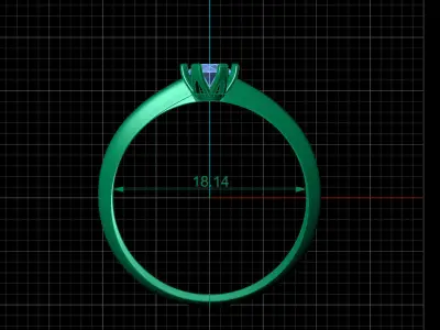 STL 3DM Print Ready Women Diamond Ring Lightweight Printable  3D print model 36