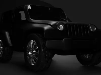 Offroad Jeep Low-poly 3D model