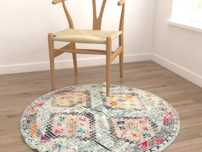 Round Rug Set 133 3D model