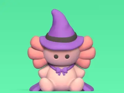 Witch Axolotl 3D print model