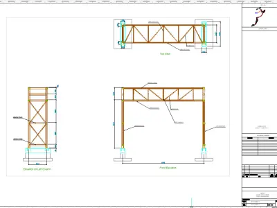 Pipe Bridge 3 levels 12m long 2800mm wide 7600mm clearance 3D model