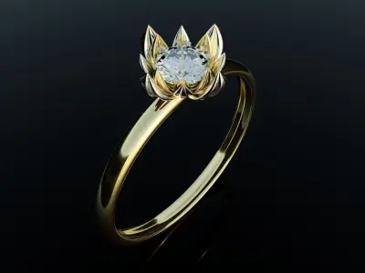 Ring lily flower 3D model set for 3D print 3D print model