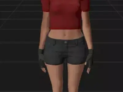 Beautiful Female Gangster Low-poly 3D model