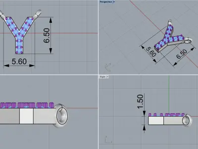 Y initial pendant necklace model 698 3D print model