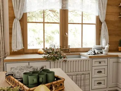 Country Cottage Kitchen Blender Scene 3D model