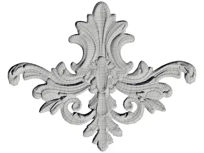 fetwork ornate gold ornament Low-poly 3D model