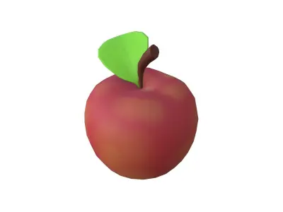 Apple with leaf Free low-poly 3D model