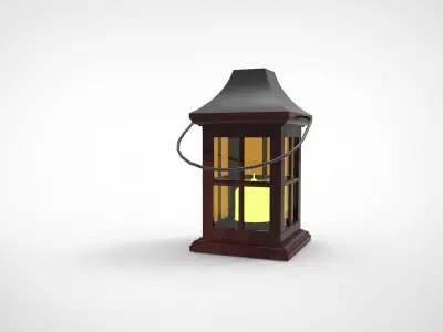 lantern U wooden 3D model