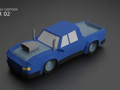 Low Poly Cartoon Vehicle Pack Low-poly 3D model