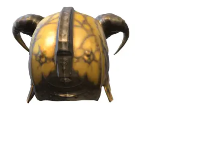 Yellow Demonic Skull Mask Low-poly 3D model