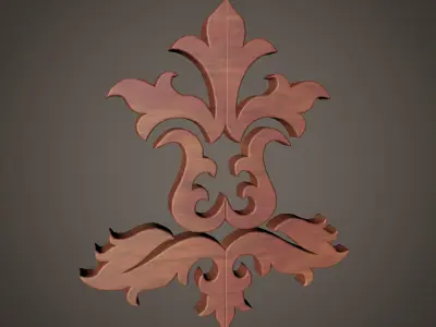 Wooden Sculptured Flower 3D model