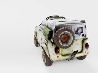 Retro vintage battle race suv car four-wheel drive lvl1 al5 Low-poly 3D model