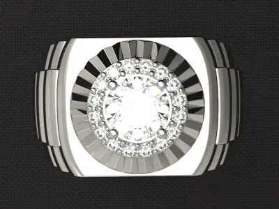 Luxury mens ring 3D print model