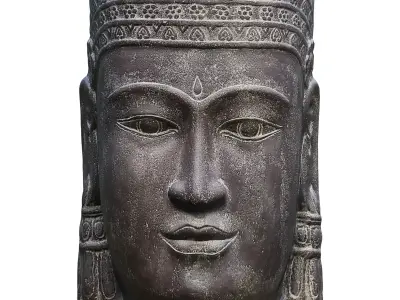 Garden sculpture Khmer head 3D model