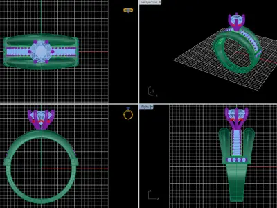 Solitaire Ring 35 3D print model