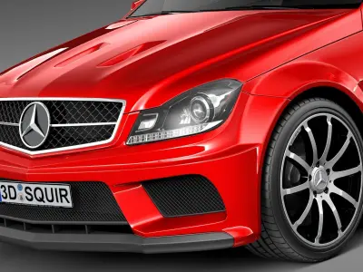 Mercedes-Benz C63 AMG Black 2013 3D model