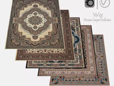 Persian Carpet Collection-vol18-4k texture Low-poly 3D model