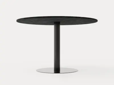 Capri Dining Table 120 Cm Around Marble Gray Black Low-poly 3D model