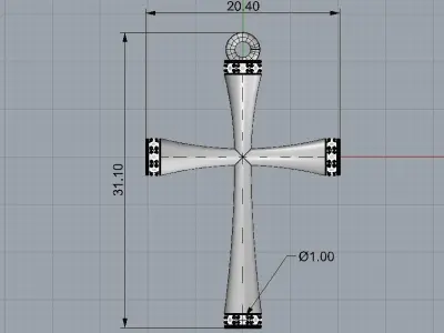 Tube diamonds cross 3D print model