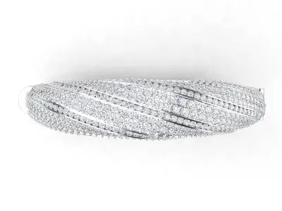 Btwist gold bangle with diamonds 3D print model