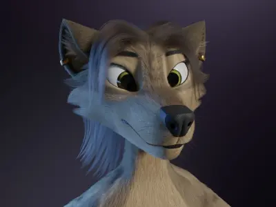 Natalie Anthro Wolf 3D model
