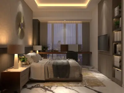 Elegant Bedroom 3D model