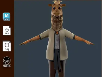  Cartoon Camel NoRIG 3D model