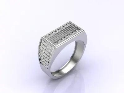 Print Ready STL 3DM  Gents Rings Diamond Men Ring  3D print model 87