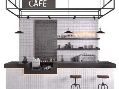 Coffee shop counter 3D model