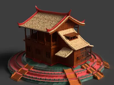 Chinese ancient house  3D model 31
