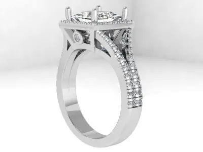 Square Halo Split Shank Ring 4467 3D print model