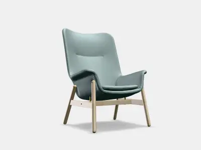 VEDBO High-back armchair 3 Low-poly 3D model