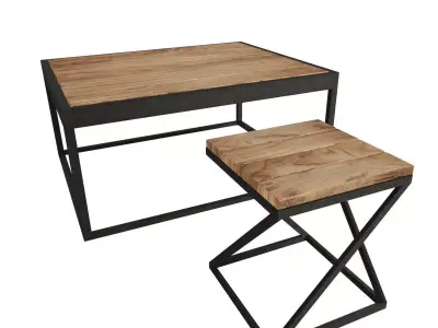 Lof chair 3d model - loft-styled chair and table Low-poly 3D model